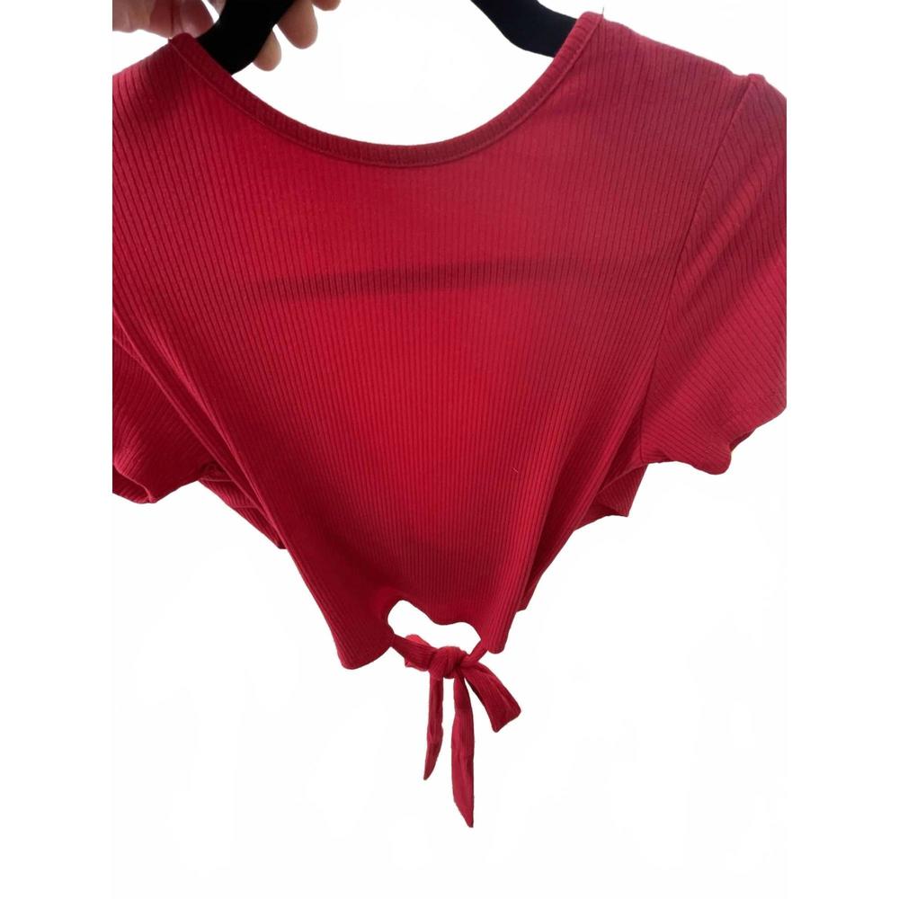 NEW ACTIVE BASIC red tie top in red